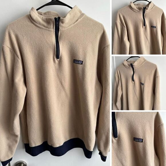 Tan and Blue Quarter Zip Pullover, Size Small, Patagonia - Picture 1 of 9